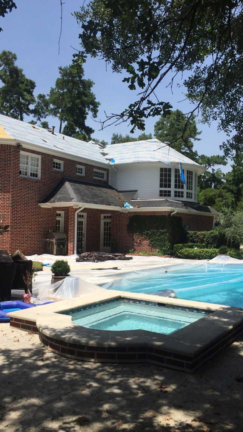 Installation of new roof.