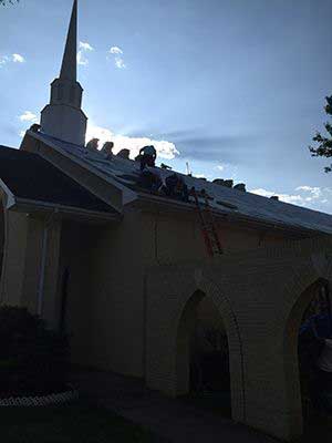 Commerical roof replacements include churches.